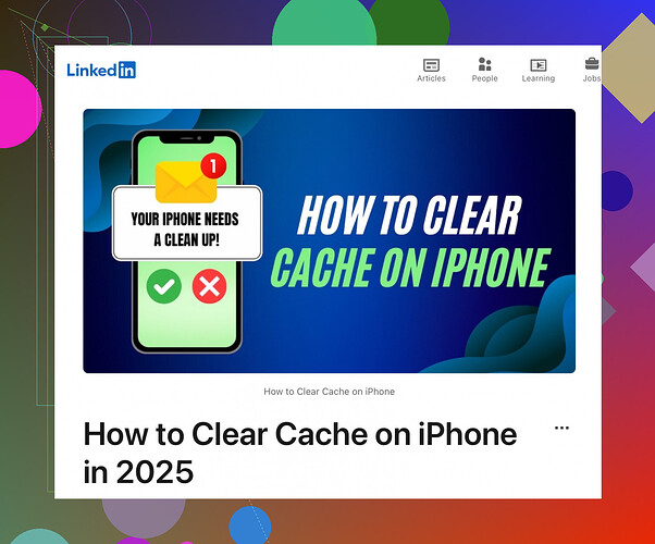 How can I clear app cache on my iPhone?