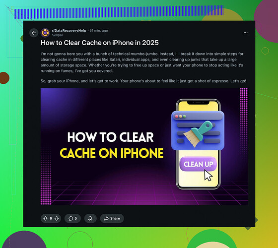 How do I clear app cache on my iPhone?