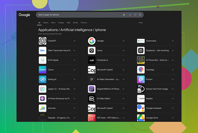 Searching for top AI apps on iPhone in 2025?