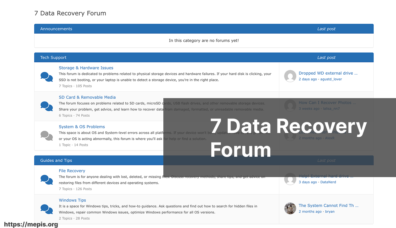 discussions on 7 Data Recovery Forum