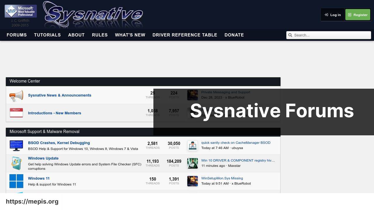 https://www.sysnative.com screenshot