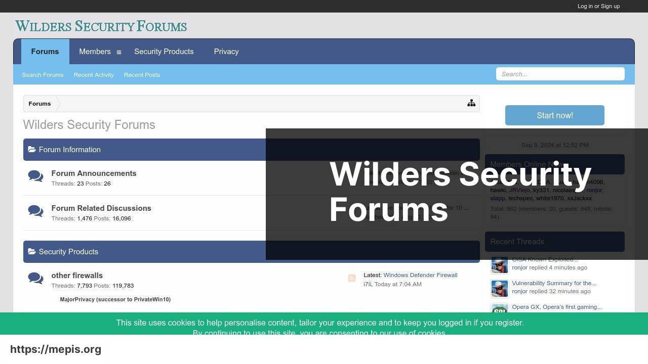 https://www.wilderssecurity.com screenshot